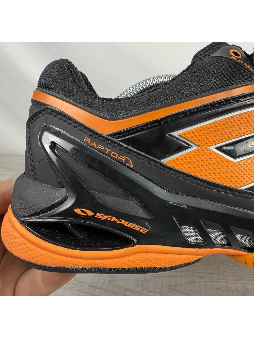Lotto Raptor Syn-Pulse Indoor Court Shoes Men’s Size 11 (US) Black/Orange - Picture 9 of 15